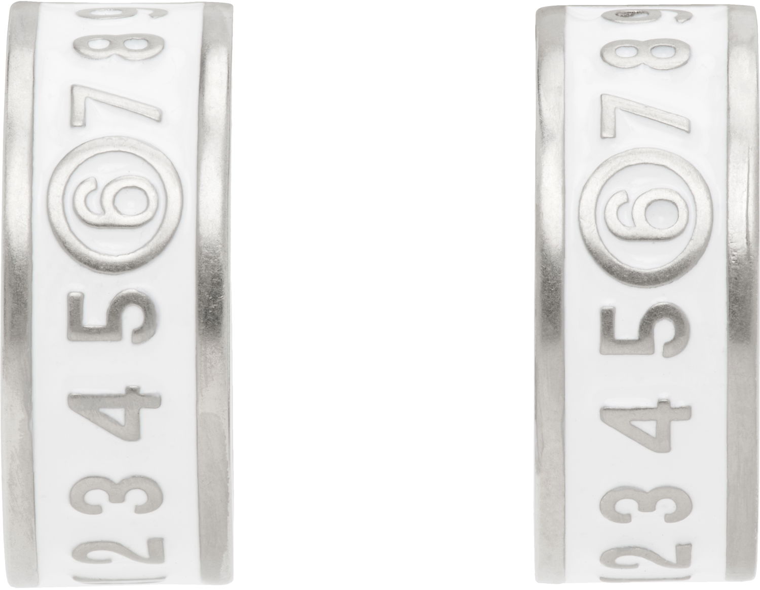 Øreringe Maison Margiela MM6 Maison Margiela White Enamel Number Logo Earrings Hvid | SM6VG0084 P7211, 0