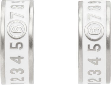 Øreringe Maison Margiela MM6 Maison Margiela White Enamel Number Logo Earrings Hvid | SM6VG0084 P7211, 0