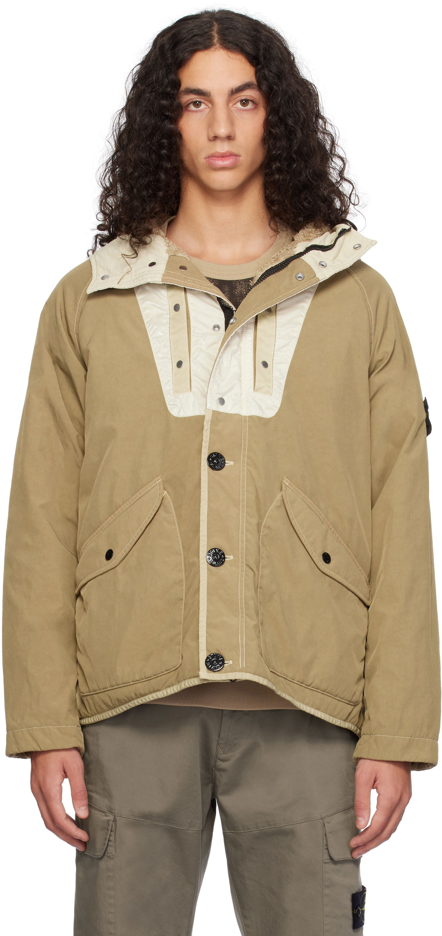 Parka Stone Island Hooded Jacket Beige | 811544021, 0