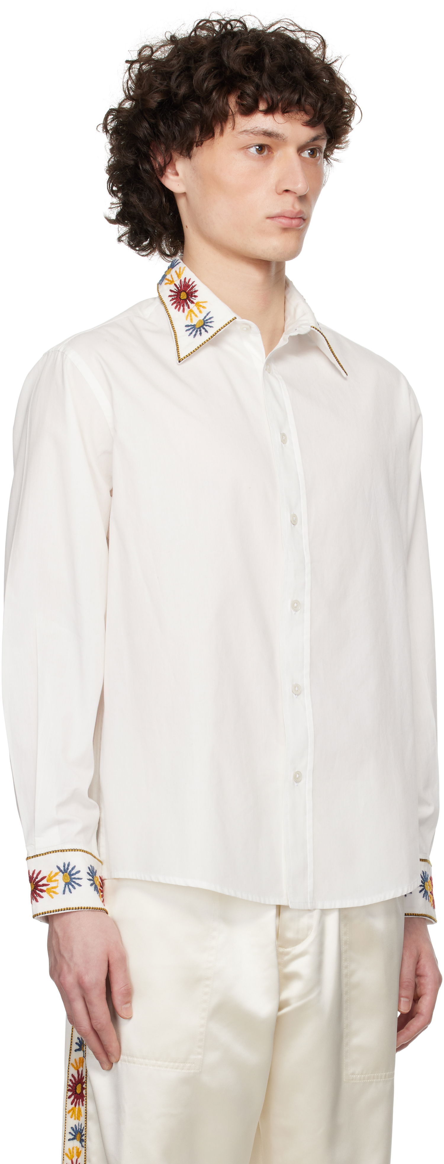 Skjorte Bode Bode Candyfloss Embroidered Shirt Hvid | MRS25SH003, 1