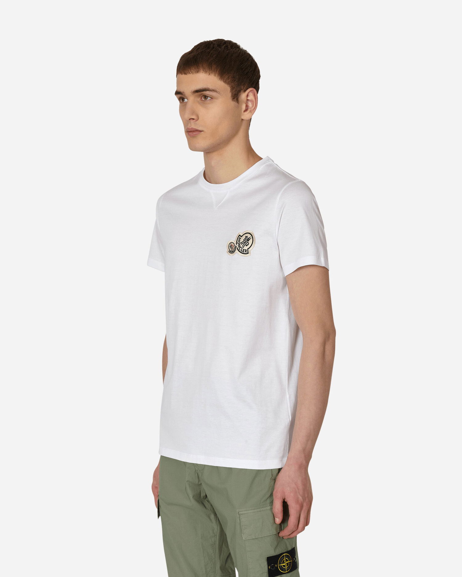 T-shirt Moncler Double Logo T-Shirt Hvid | 8C000588390Y 001, 1