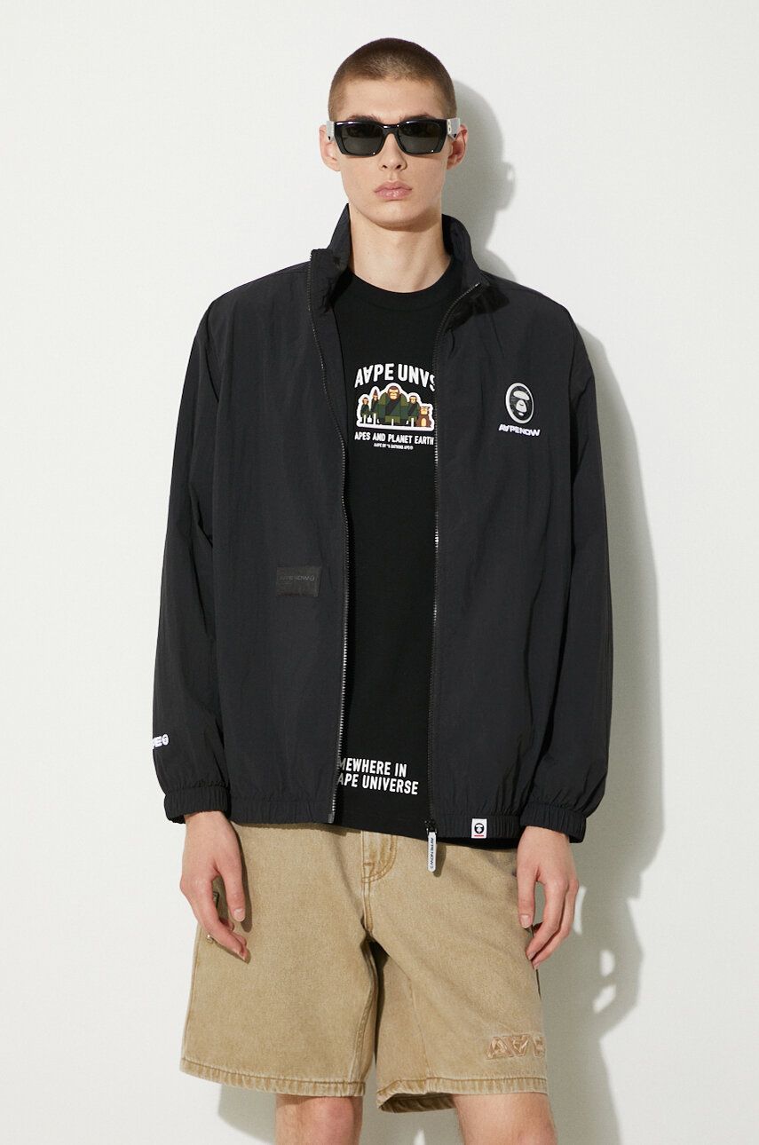 Vindjakke AAPE by A Bathing Ape AAPE Oversize Track Jacket AAPLJM7640XXM Sort | AAPLJM7640XXM, 0