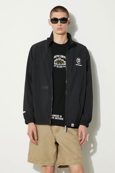 Vindjakke AAPE by A Bathing Ape AAPE Oversize Track Jacket AAPLJM7640XXM Sort | AAPLJM7640XXM, 0