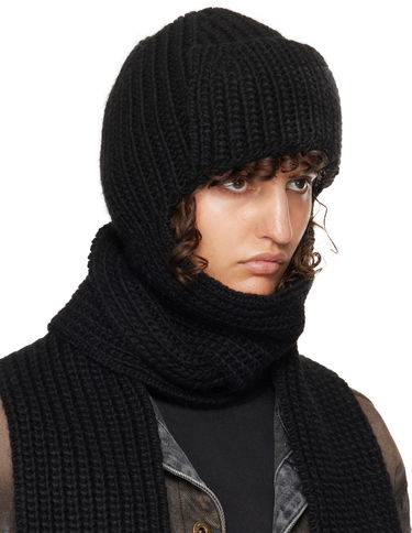 Beanie We11done We11done Chunky Knit Muffler & Beanie Set Sort | WD-KH3-24-642-U-BK, 1