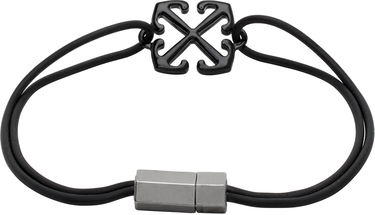 Armbånd Off-White Rubber Bracelet With Metal Clasp Sort | OMOA10AC99MET0011010, 1