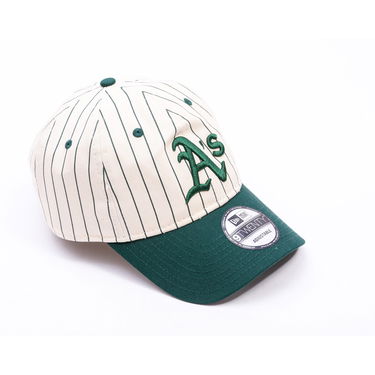 Kasket New Era Pinstripe 9TWENTY Adjustable Baseball Cap Oakland Athletics Beige | 60691239, 4