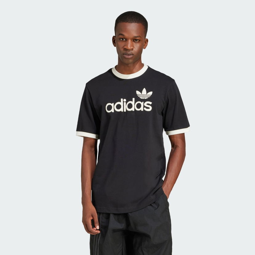 T-shirt adidas Performance Simple T-Shirt Black Cotton Blend Ringer Sort | JC8372