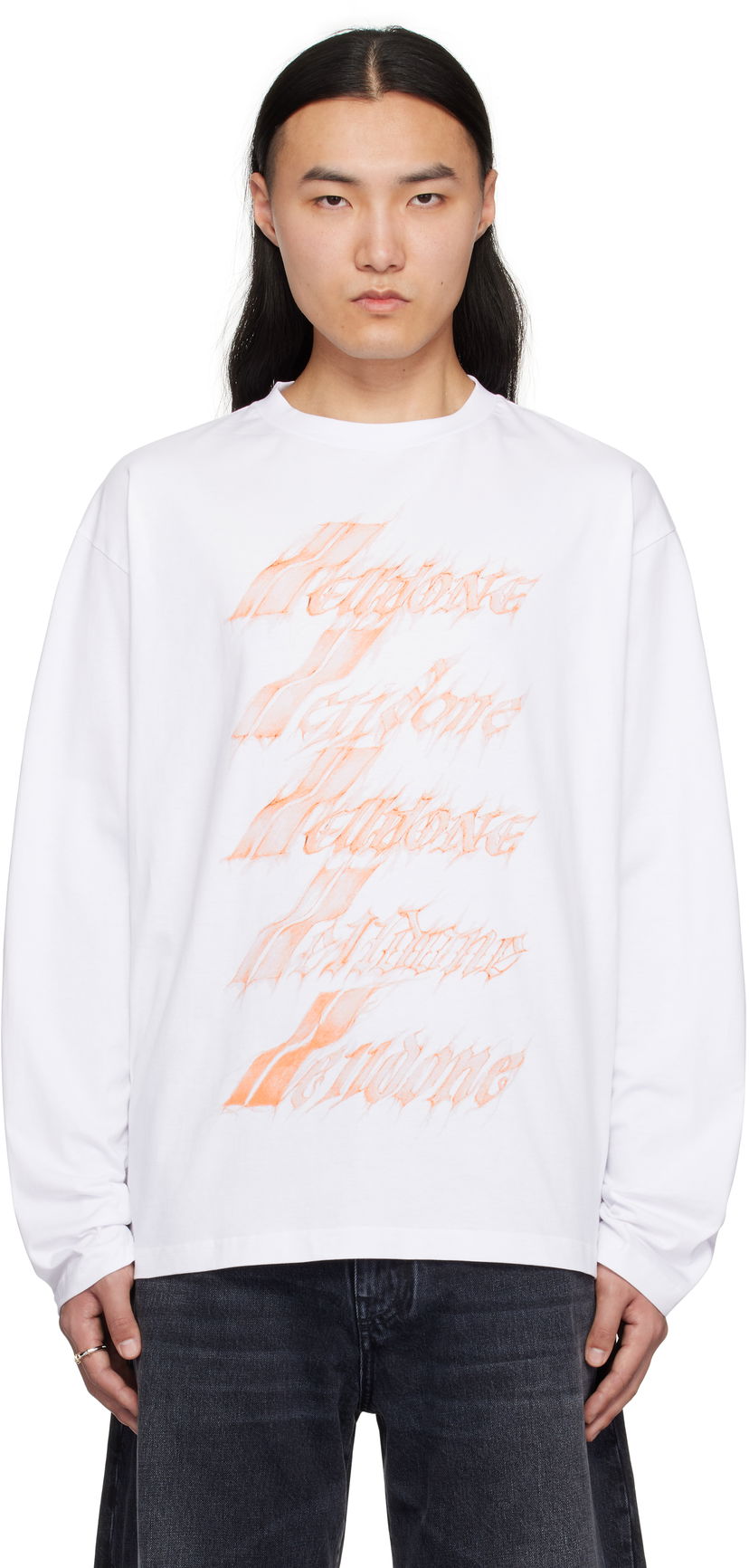 Sweater We11done We11done Spark Logo Long Sleeve T-Shirt Hvid | WD-TT0-25-752-U-WH
