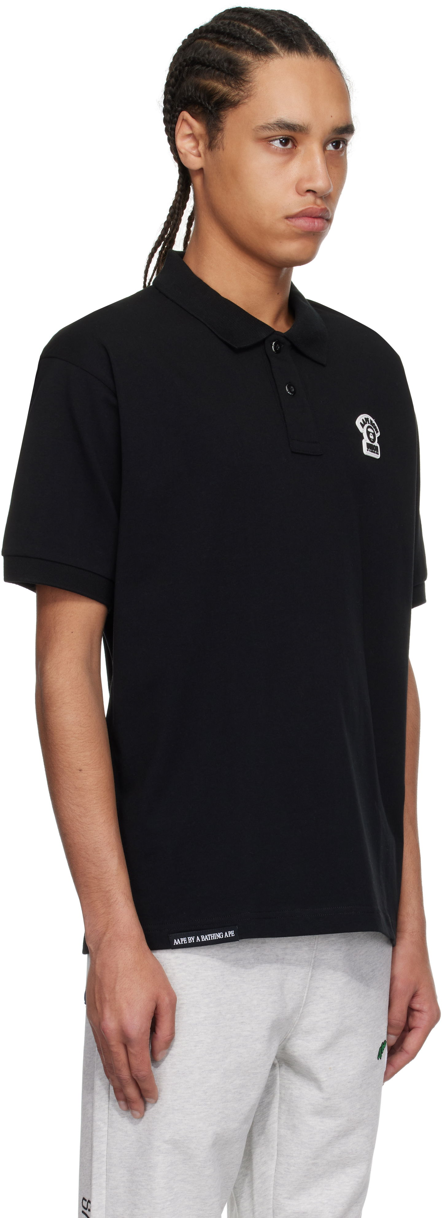 Polo skjorte AAPE by A Bathing Ape AAPE by A Bathing Ape Main Polo Sort | AAPPOM1662XXNBKX, 1