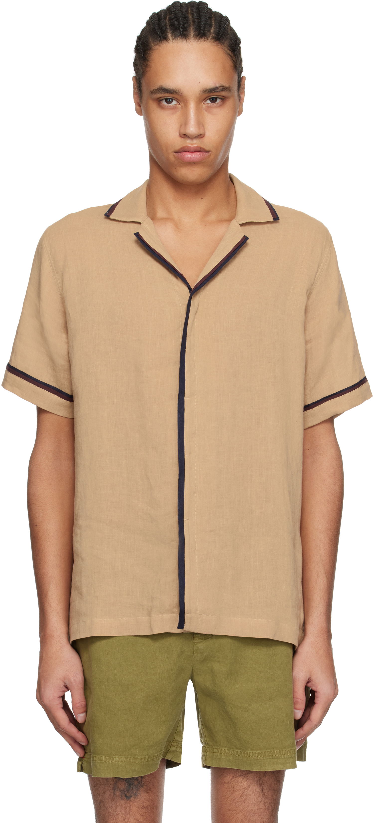 Skjorte Orlebar Brown Orlebar Brown Maitan Linen Resort Shirt Beige | 280304, 0
