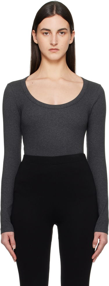 Krop TOTEME TOTEME Classic Rib Long Sleeve T-Shirt Grå | 251-WRT1060-FB0246, 0