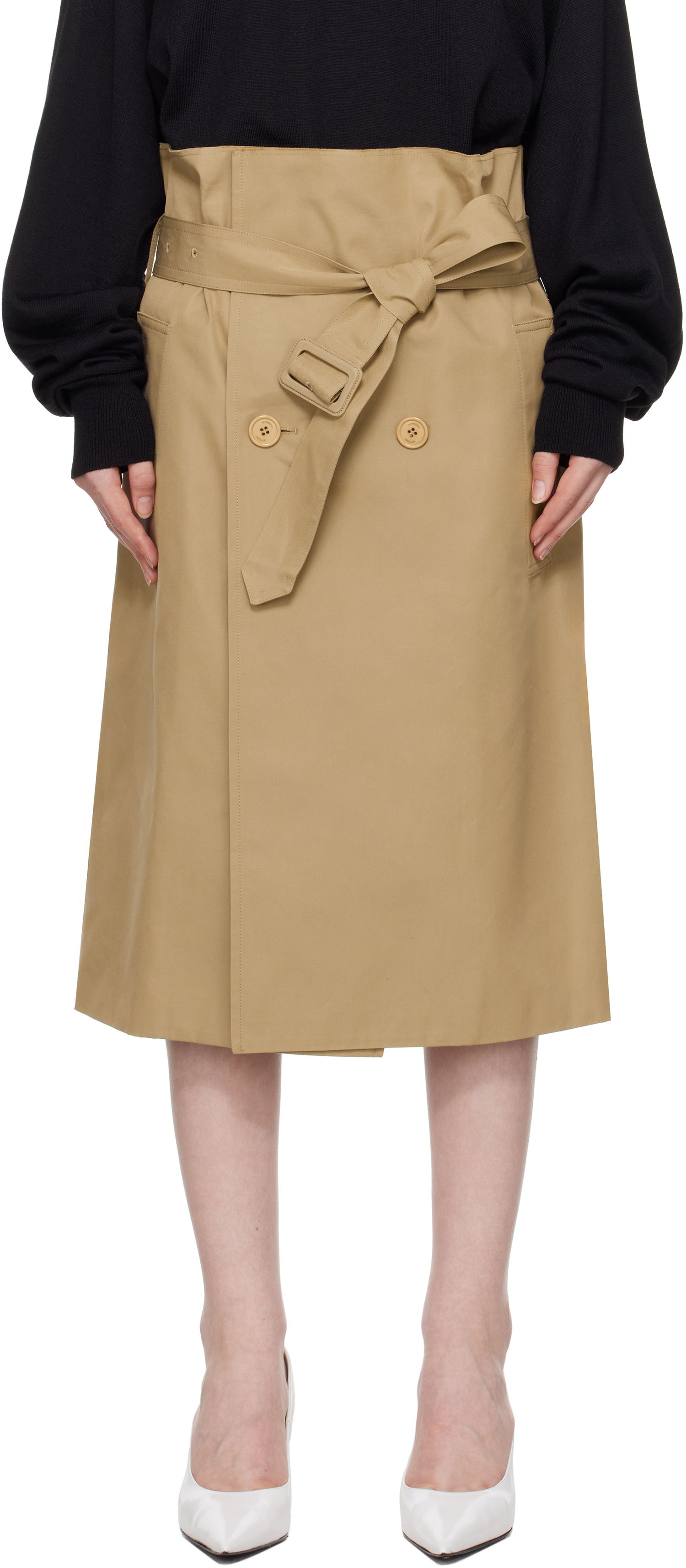 Nederdel VETEMENTS Vetements Deconstructed Midi Skirt Beige | WA66SK400S, 0