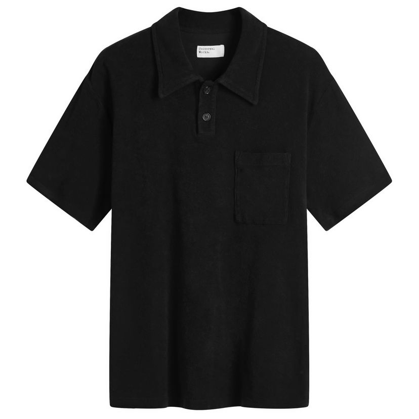 Polo skjorte Universal Works Universal Works Newlyn Light Weight Terry Polo, Size Large Sort | 32727-BLK