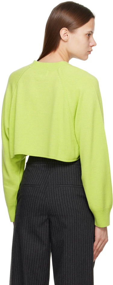 Sweater Loulou de Saison Loulou de Saison Bocas Cropped Sweater Grøn | BOCAS, 2