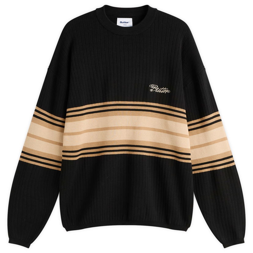 Sweater Butter Goods Crest Knit Jumper, Size Large Sort | BG253301-BLK