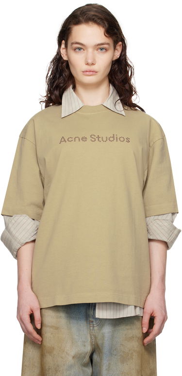 T-shirt Acne Studios Acne Studios Relaxed Fit Logo T-shirt Beige | CL0316-, 0