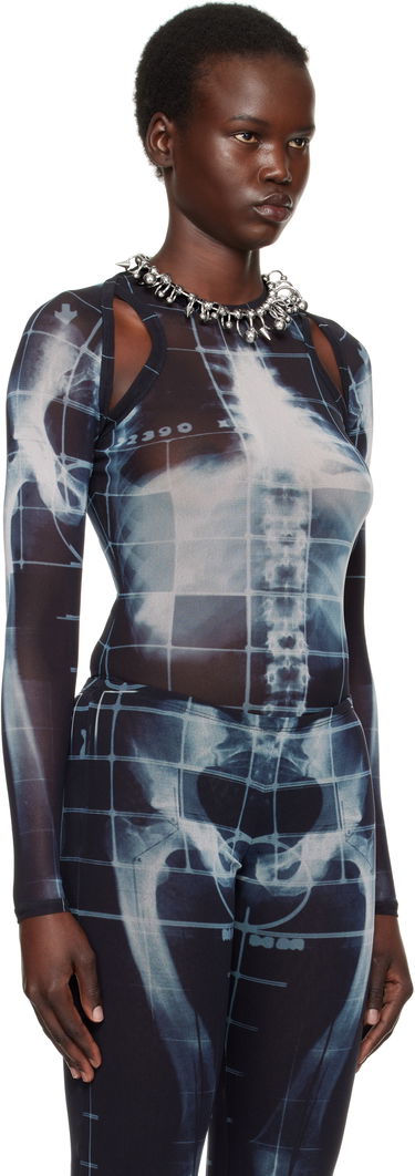 Krop Jean Paul Gaultier Jean Paul Gaultier 'The Squeletor' X-Ray Print Mesh Top Sort | 25/33-F-TO243-T580-005956, 1