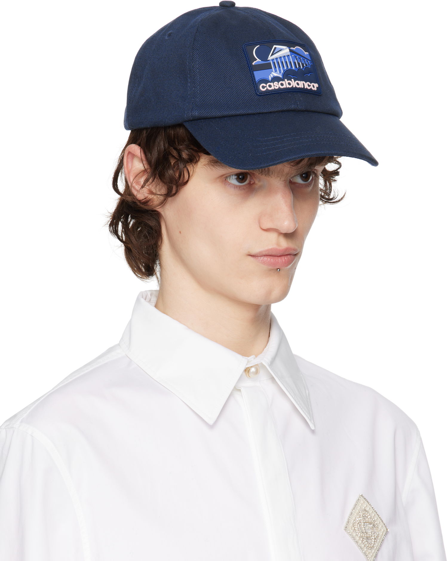 Kasket Casablanca Casablanca Greek Temple Cap Mørkeblå | APS25-HAT-002-03, 1