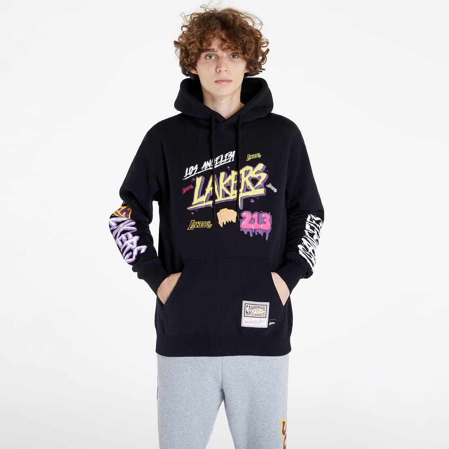 Sweatshirt Mitchell & Ness Slap Sticker Hoodie Sort | FPHD4771-LALYYPPPBLCK, 0