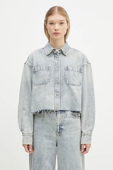 Skjorte Ksubi Cutaway Longsleeve Shirt Worn Oversize Blå | WPF24SH001, 0