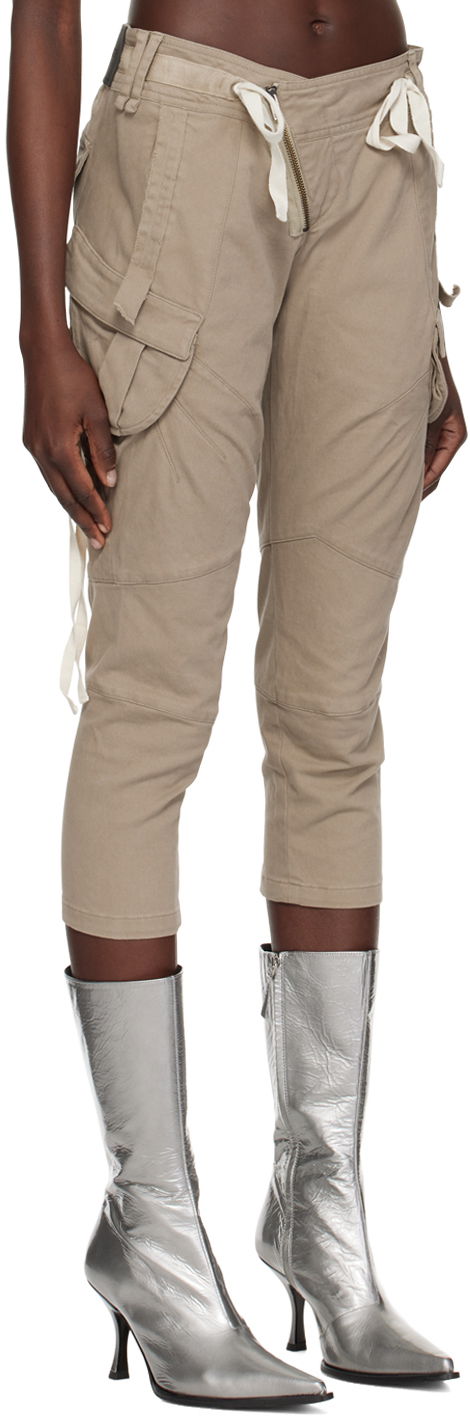 Cargo bukser Ottolinger Ottolinger Cropped Cargo Pants Beige | 0903801, 1