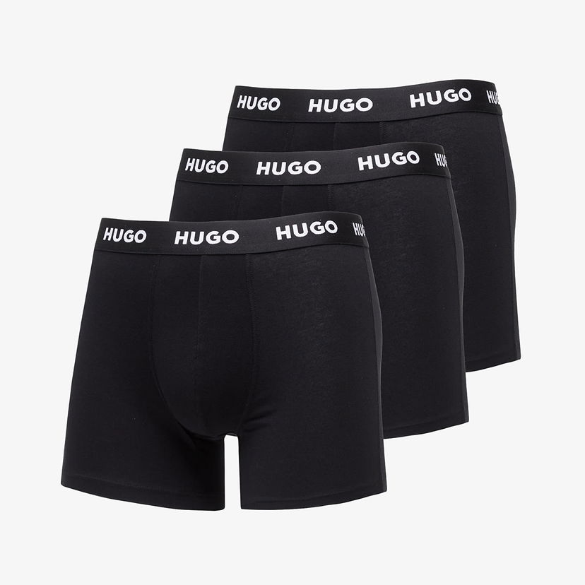 Boksere BOSS Logo-Waistband Boxer Briefs 3-Pack Black Sort | 50492348-964