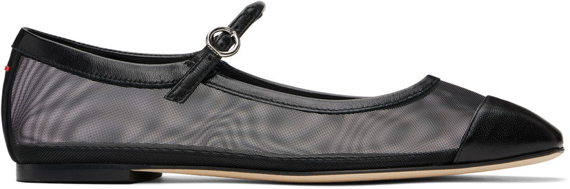 Tøj Aeyde Aeyde Uma Mesh Toe-Cap Ballerina Flats Sort | A11-FL-RKLS08FL181-SS25-800-007