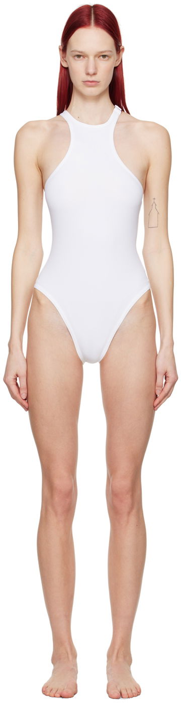 Badetøj The Attico Attico Hook-Eye Swimsuit Hvid | 243WBB04 PA63, 0