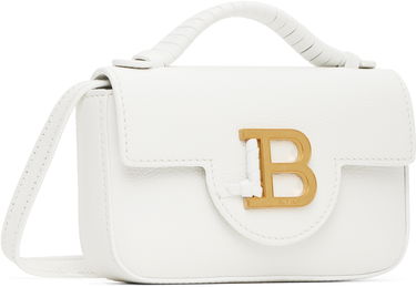 Håndtaske Balmain Balmain B-Buzz 17 Grained Leather Crossbody Bag Hvid | EN1DG811LPOS, 1