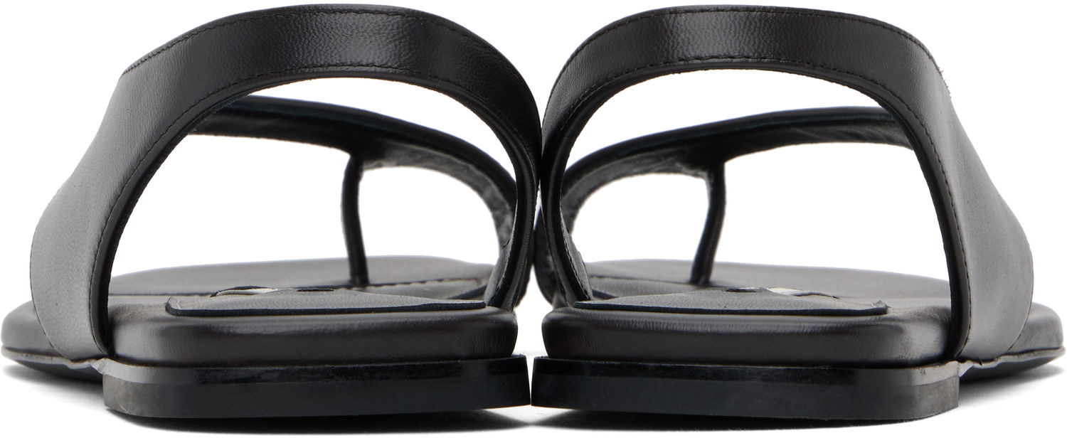 Sneakers og sko TOTEME TOTEME Leather Thong Sandals Sort | 252-WAS0202-LE0131, 1