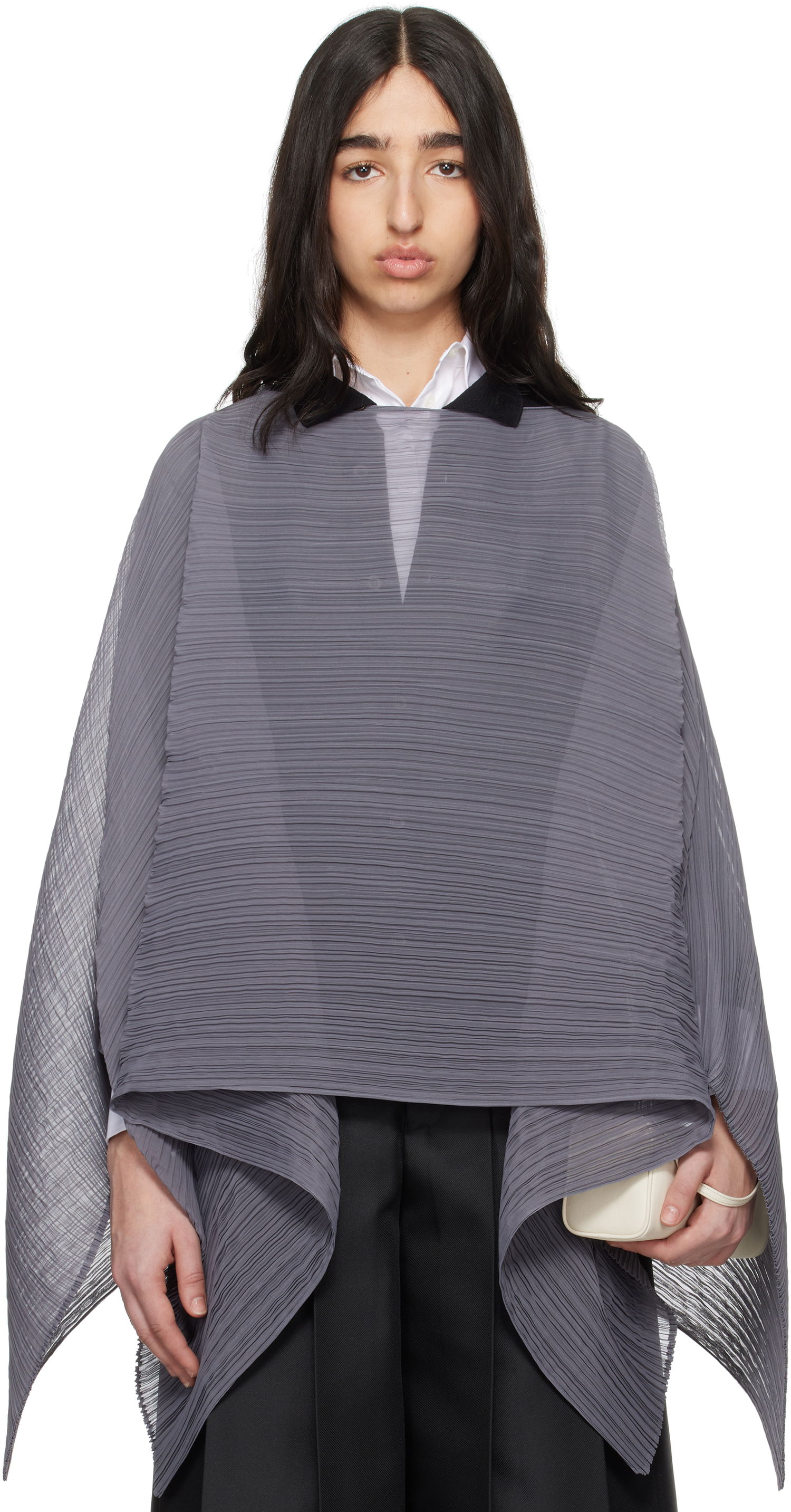 Sweater Pleats Please Issey Miyake Pleats Please Issey Miyake March Basic Madame-T Stole Grå | PP56AD111, 0