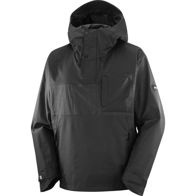 Parka Salomon Venom Hooded Anorak Ski Jacket with Checkered Panel Sort | LC2609700, 1
