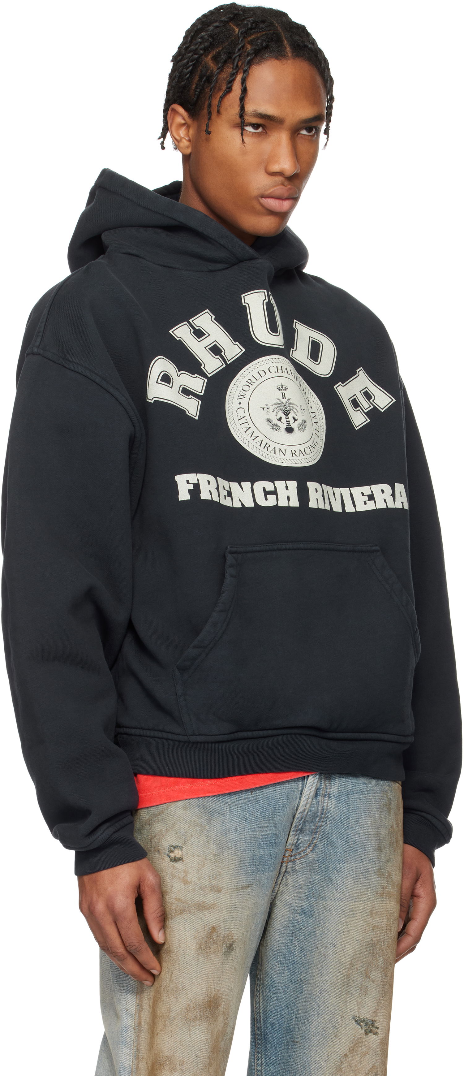 Sweatshirt Rhude Rhude 'French Riviera' Graphic Hoodie Sort | RHPS25HO04012, 1