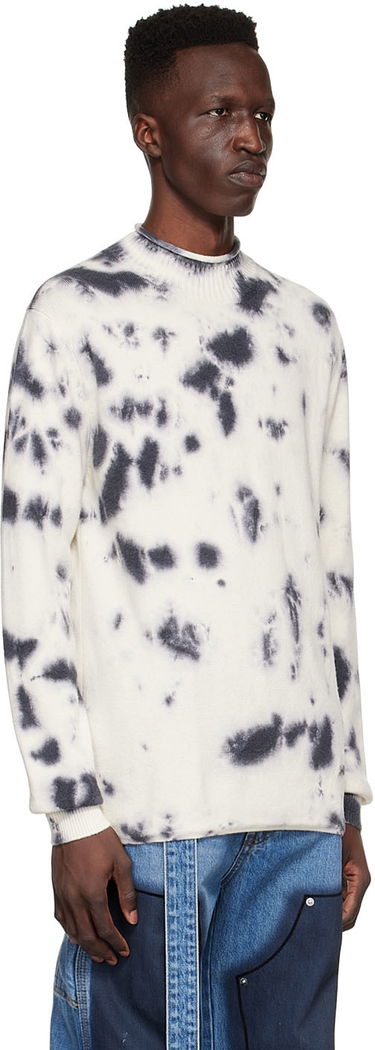 Sweater We11done Tie-Dye Wool Sweater Hvid | WD-KT1-22-604-U-BK, 1