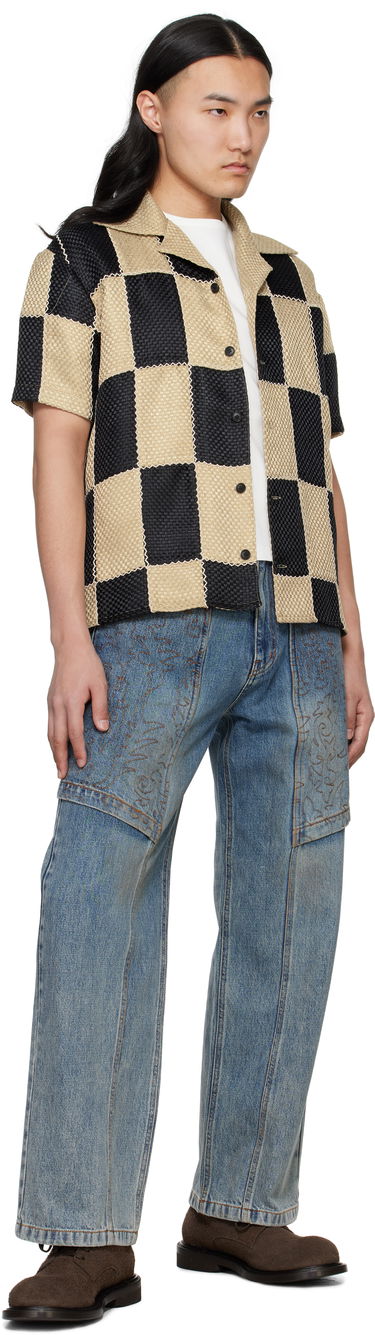 Skjorte Andersson Bell Andersson Bell Patchwork Open Collar Shirt Beige | atb1233m, 3