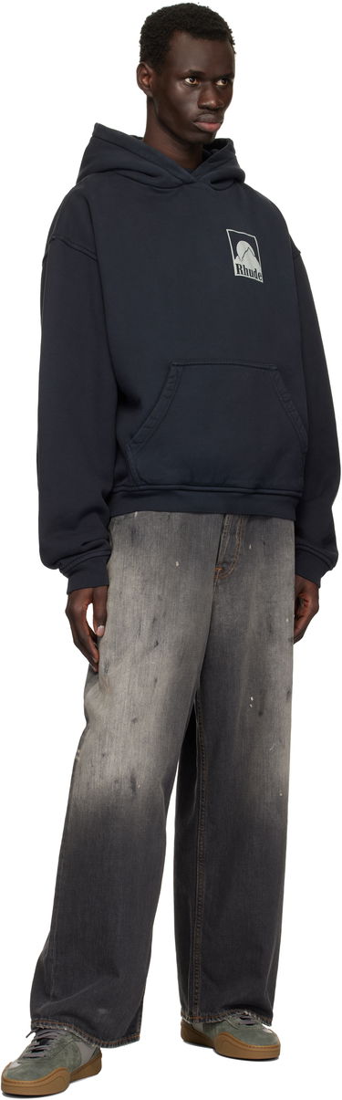 Sweatshirt Rhude Rhude Moonlight Badge Hoodie Mørkeblå | RHPS25HO05012, 3