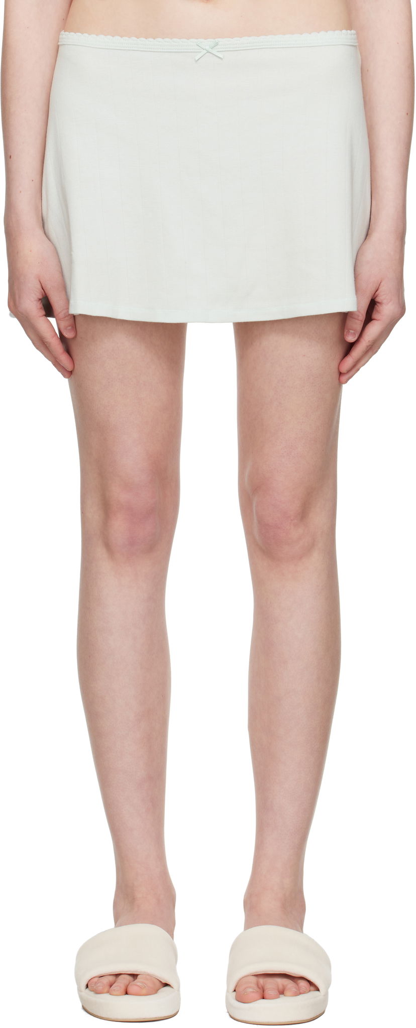 Nederdel SKIMS SKIMS Drop Needle Pointelle Miniskirt Grøn | SK-SKT-8968W