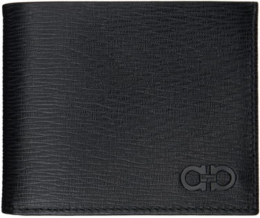 Tegnebog FERRAGAMO Bifold Textured Leather Wallet Sort | 733308, 0