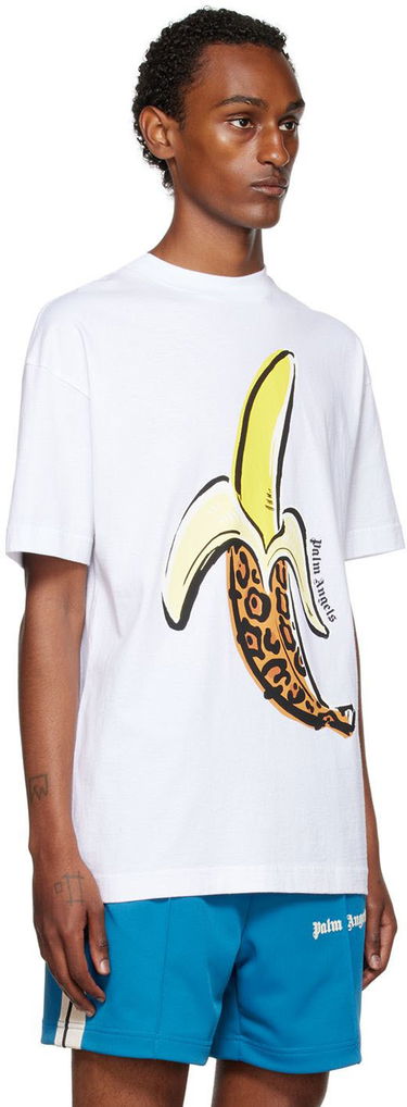 T-shirt Palm Angels Banana Tee Hvid | PMAA001F22JER0060118, 1