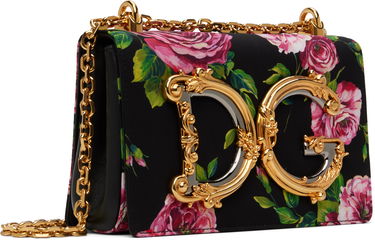 Håndtaske Dolce & Gabbana Dolce&Gabbana 'DG' Floral Print Shoulder Bag Sort | BB6498 AS110, 1