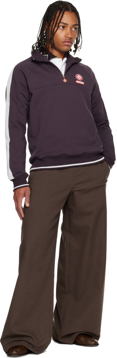 Sweatshirt Casablanca Quarter Zip Laurel Sweatshirt Lilla | M-AW25-JTP-419-01, 3