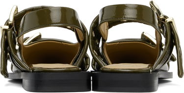 Skopleje GANNI GANNI Buckle Flats Grøn | S2872, 1