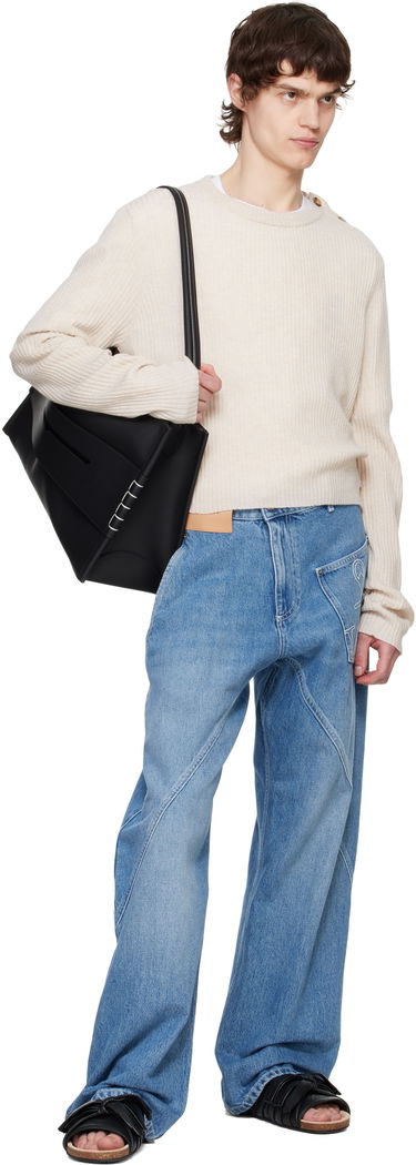 Sweater JW Anderson JW Anderson Cropped Button Trim Sweater Beige | KW1324-YN0411, 3