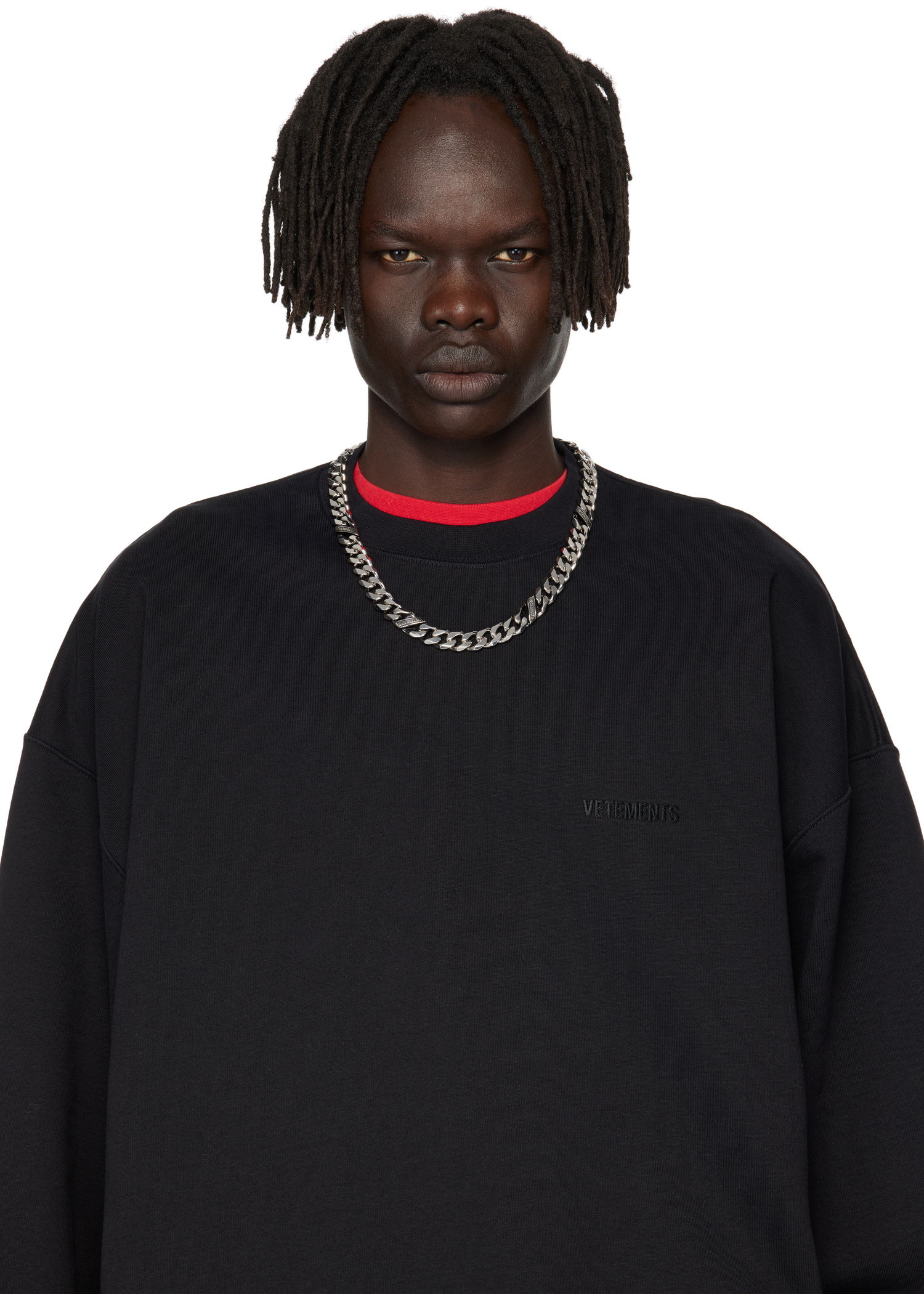 Halskæde VETEMENTS Vetements Silver-Tone Logo Chain Necklace Metalisk | UH76NE850S, 1