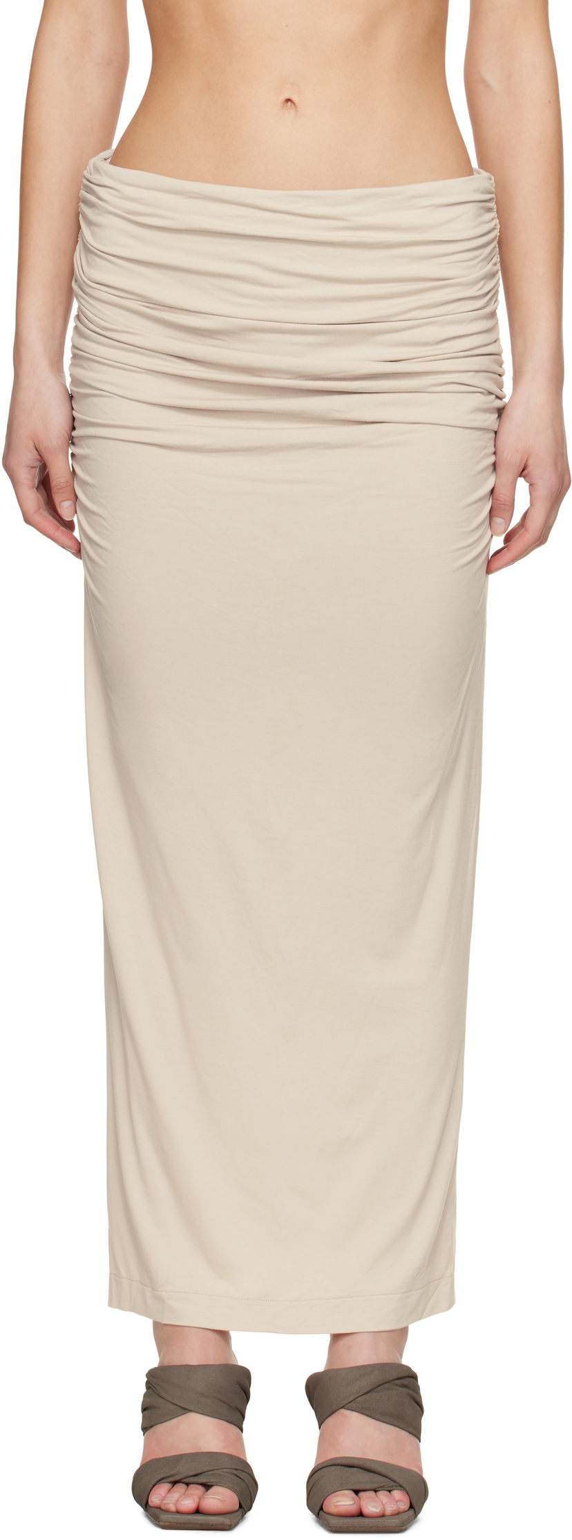 Nederdel Entire Studios Entire Studios Surge Maxi Skirt Beige | ESW-S25-7011-ST