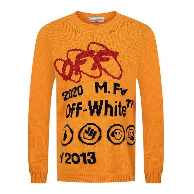 Sweater Off-White Off-White Industrial Y013 Knit Crewneck Orange | OMHE032F19E370166010
