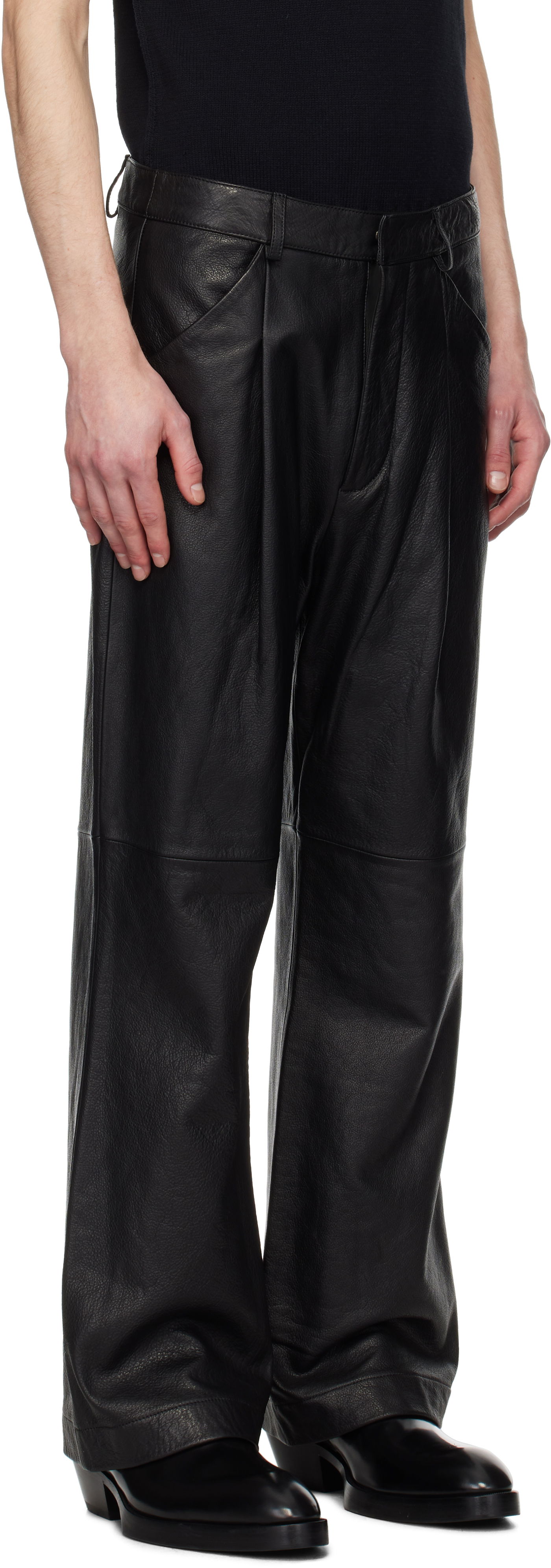Bukser Entire Studios Entire Studios DC Leather Trousers Sort | ES2668BL, 1