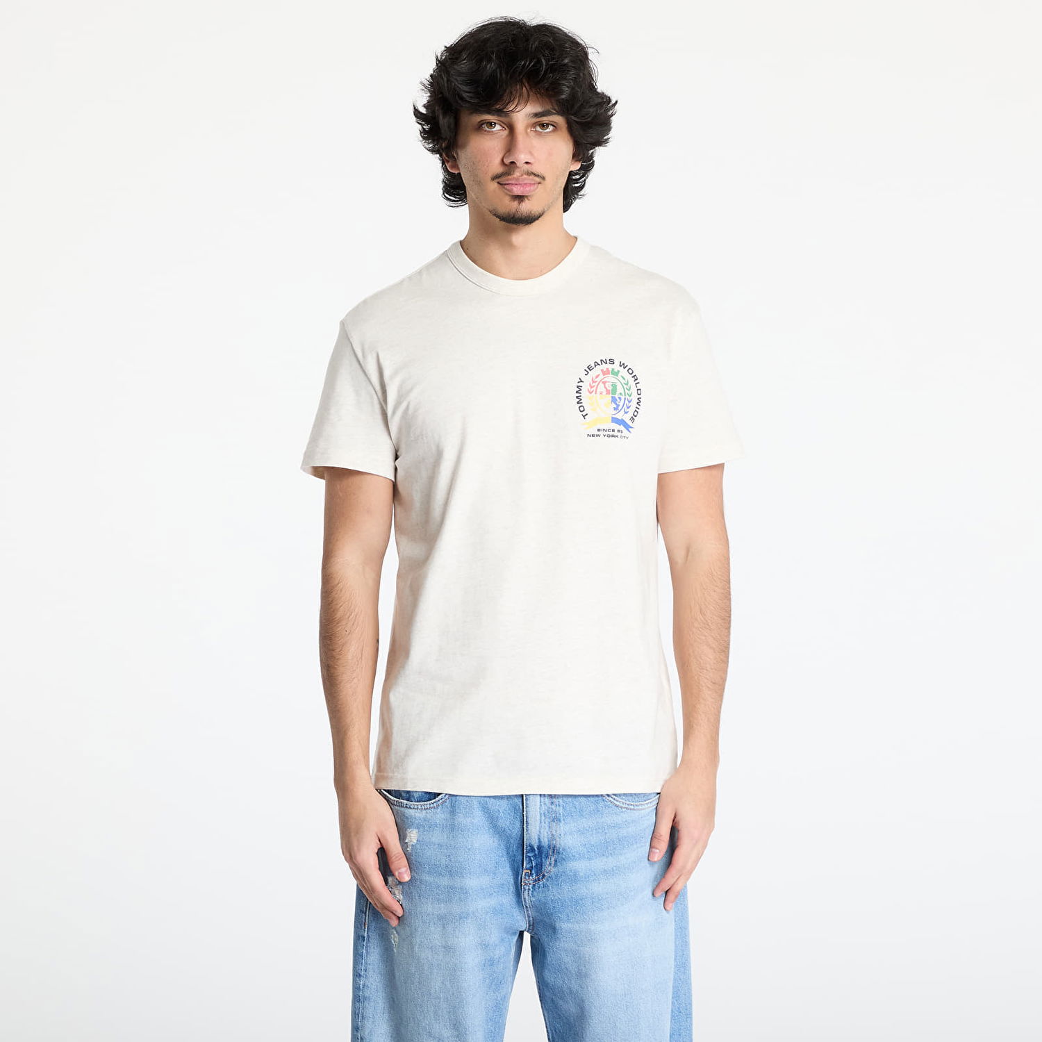 T-shirt Tommy Hilfiger Tommy Jeans Regular Crest Tee Beige | DM0DM20813 AE3, 0