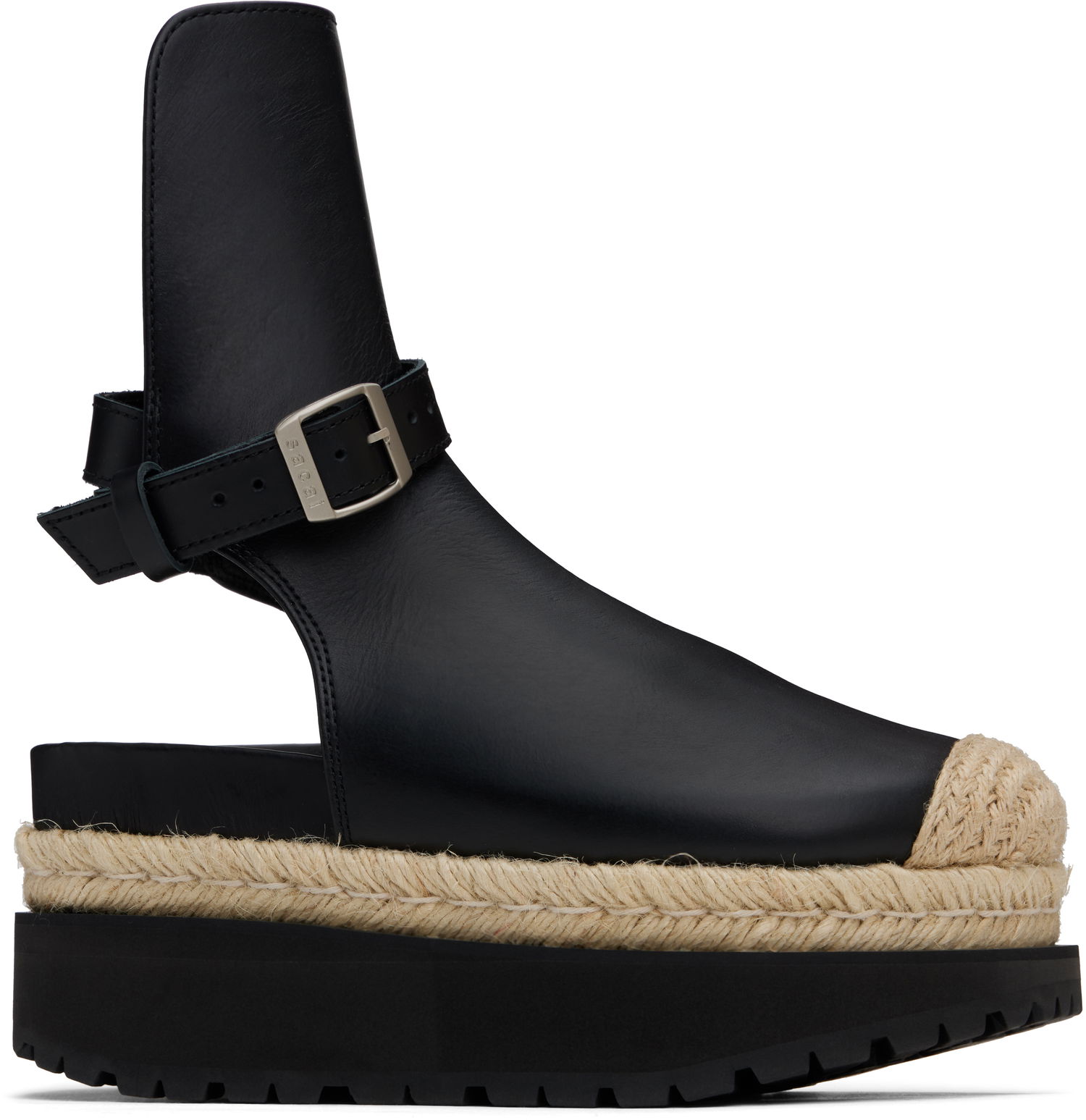 Kjole sacai sacai Jodphur Espadrille Platform Sandals Sort | 25-07919, 0