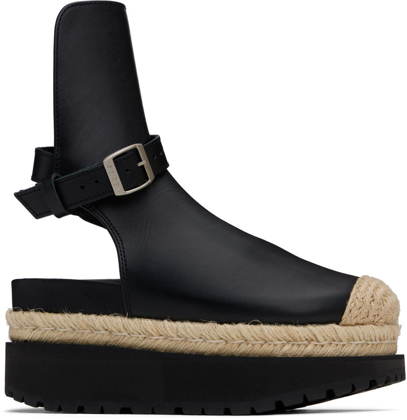 Kjole sacai sacai Jodphur Espadrille Platform Sandals Sort | 25-07919